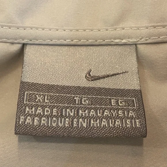 Vtg Nike Jacket Mens Sz XL Beige Pullover 1/4 Snap Long Sleeve Windbreaker Golf - Picture 3 of 10